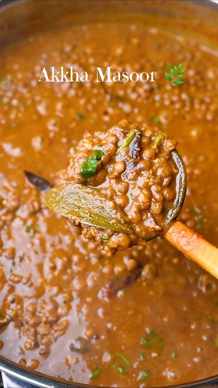 Malvani Akkha Masoor 🍛✨ 
Spicy Maharashtrian Whole Red Lentil Curry
Bold, smoky and full of coastal Konkan flavor! Whole red lentils simmered in a rich coconut gravy with goda masala and traditional spices. Pure comfort in a bowl, perfect with steamed rice or bhakri 🌶️🥥
.
💬 Comment “MASOOR” below and I will share the detailed recipe straight to your inbox!
.
.
👉 Follow @binjalsvegkitchen for easy vegetarian Indian recipes!