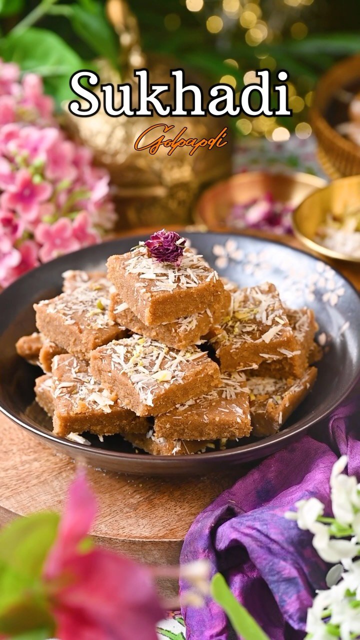 Sukhadi also known as Golpapadi, Gudpapdi or Godpapdi!

This traditional Gujarati sweet can be made in less than an hour, with no special preparation needed. You only need 3 main ingredients to make this delicious, melt in your mouth sweet.

I have loved Sukhadi since childhood, and it is still one of my favorite anytime sweet snacks. It is one of those simple homemade sweets that brings back so many childhood memories. The combination of ghee, jaggery and whole wheat flour makes it so comforting and delicious.

Comment SUKHADI and I’ll send you the recipe ❤️
.
Follow @binjalsvegkitchen for more easy, delicious vegetarian recipes ❤️