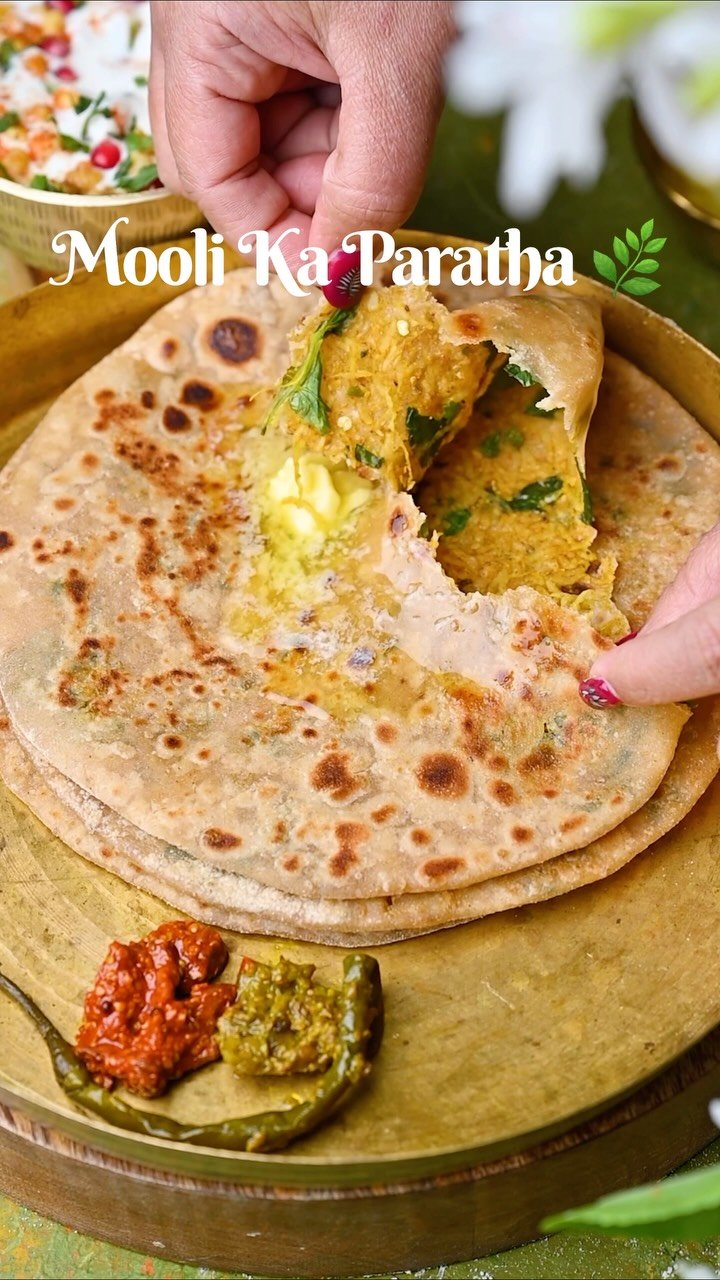 Mooli Paratha 🫓✨
Stuffed with grated radish, spices, and love! A North Indian favorite that’s wholesome, flavorful, and perfect with yogurt or pickle. 
Hot parathas for breakfast? Yes, please!
.
.
Comment “Mooli” below and I’ll send you the full detailed recipe straight to your inbox! 🌿
.
.
Follow @binjalsvegkitchen for more delicious vegetarian recipes! 
.
.
.
.
Punjabi food, paratha, mooli, Indian food, breakfast, vegetarian food, easy food, radish, desi food, village food. 
.