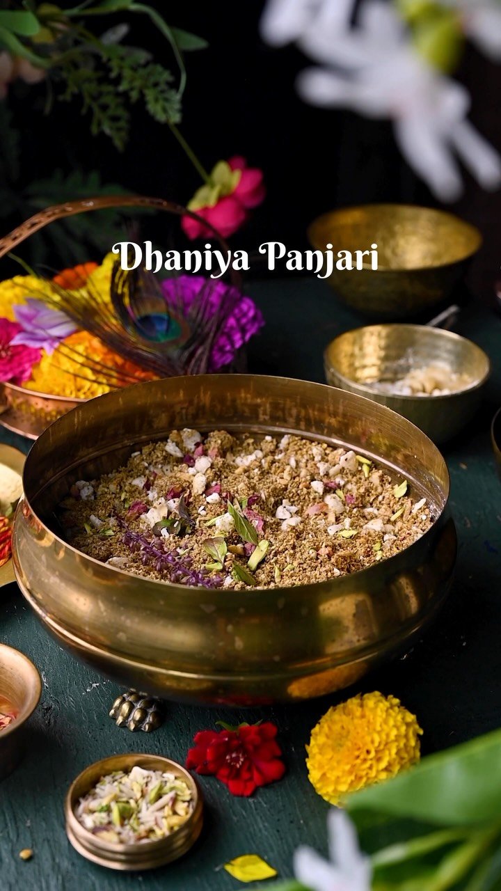 💛 Dhaniya Panjari – Janmashtami Special 💛

Dhaniya Panjari is one of those traditional prasad recipes that brings back the true festive feeling of Janmashtami. 🙏✨ Made with roasted coriander powder, nuts, seeds, spices, and a little sweetness, this simple mixture is packed with flavor and has the most delicious nutty crunch.

It’s traditionally prepared as bhog for Lord Krishna during Janmashtami, but honestly, once you make it, you’ll find yourself going back for another spoonful! 😋💛

Perfect to make for Janmashtami, offer as prasad, and share with family and friends.

💬 Comment “PANJARI” and I’ll share the recipe details with you in your inbox!

Follow @binjalsvegkitchen for more traditional Indian recipes and festive treats. ✨