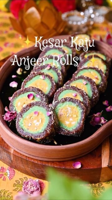 Kesar Kaju Anjeer Roll for Raksha Bandhan 💛

A festive little masterpiece that’s as beautiful as it is delicious! This Kesar Kaju Anjeer Roll features a luscious fig layer coated with poppy seeds, pistachios, and delicate rose petals, wrapped around vibrant layers of saffron and pistachio cashew filling. 🌸💚💛

Perfect for Raksha Bandhan gifting, celebrations, or simply making something extra special at home! 🎁✨

Comment “KAJU” and I’ll share the recipe with you in your inbox! 💌

Follow @binjalsvegkitchen for more delicious vegetarian recipes ❤️
