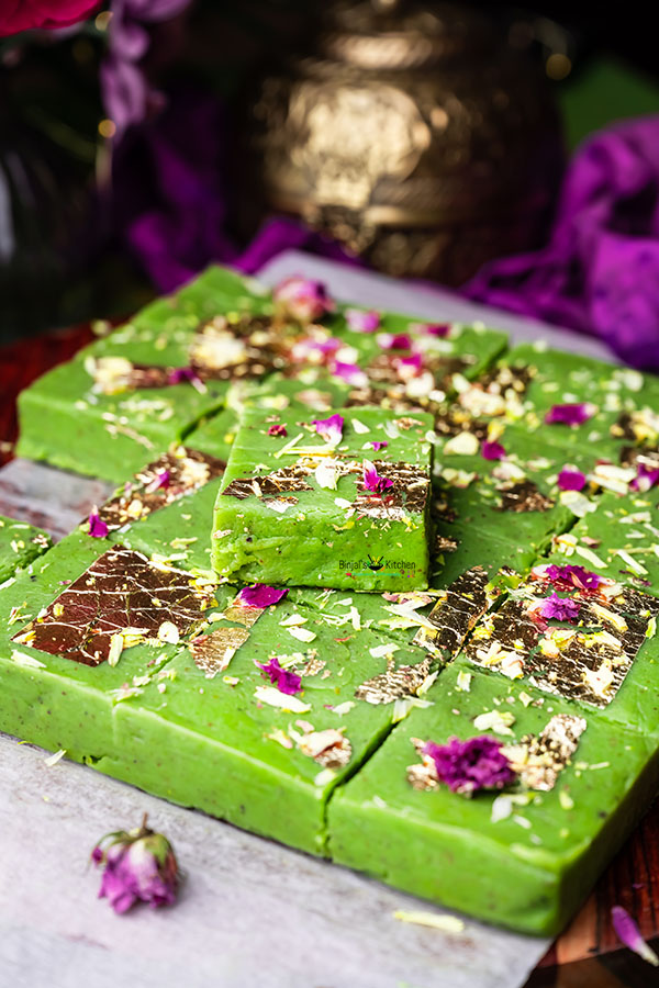 Pista Burfi or Pistachio Barfi - Binjal's VEG Kitchen