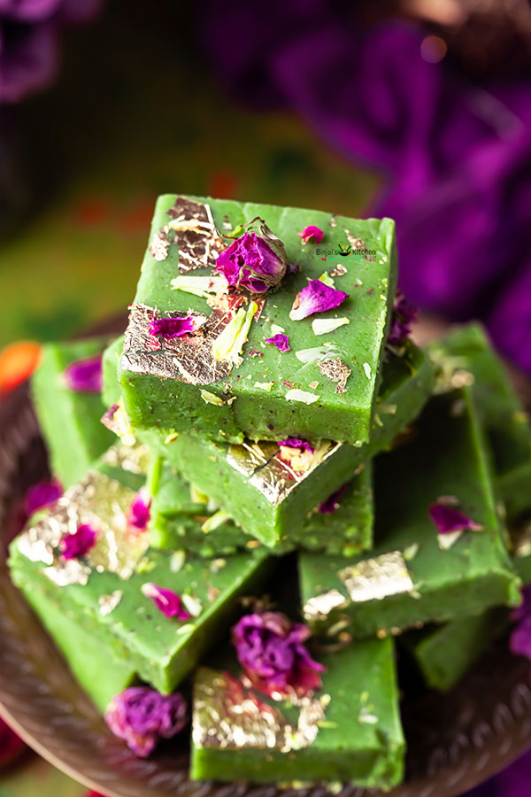 Pista Burfi or Pistachio Barfi - Binjal's VEG Kitchen