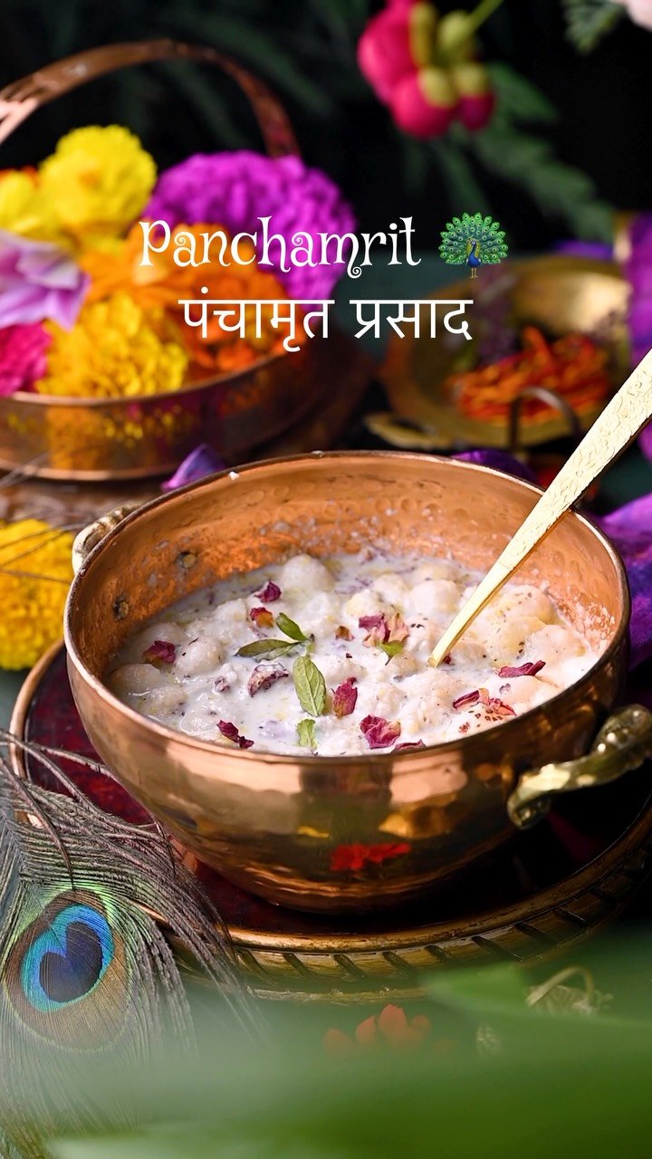 🌸 Sacred & Sweet – Panchamrit 🌸
Five simple main ingredients like milk, yogurt, honey, ghee, and sugar, come together to create something truly divine. In Hindu and Jain rituals, it is far more than just a recipe. Each element carries a sacred meaning, symbolizing purity, sweet blessings, health, and prosperity.
Offered during pooja for Abhishek and shared as prasad, it’s a timeless tradition passed down through generations to nourish both the body and the soul. 🙏🏼💛
.
Comment “PANCHAMRIT” below and I’ll send the exact proportions and traditional recipe straight to your DMs! 
.
👉🏼 Follow @binjalsvegkitchen for more delicious, authentic vegetarian recipes!
