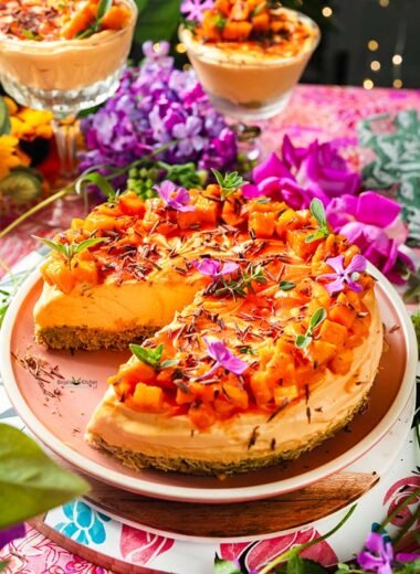 Dubai Style Mango Kunafa Cheesecake