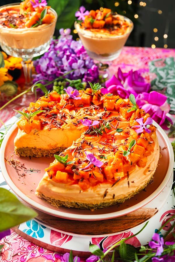 Dubai Style Mango Kunafa Cheesecake 