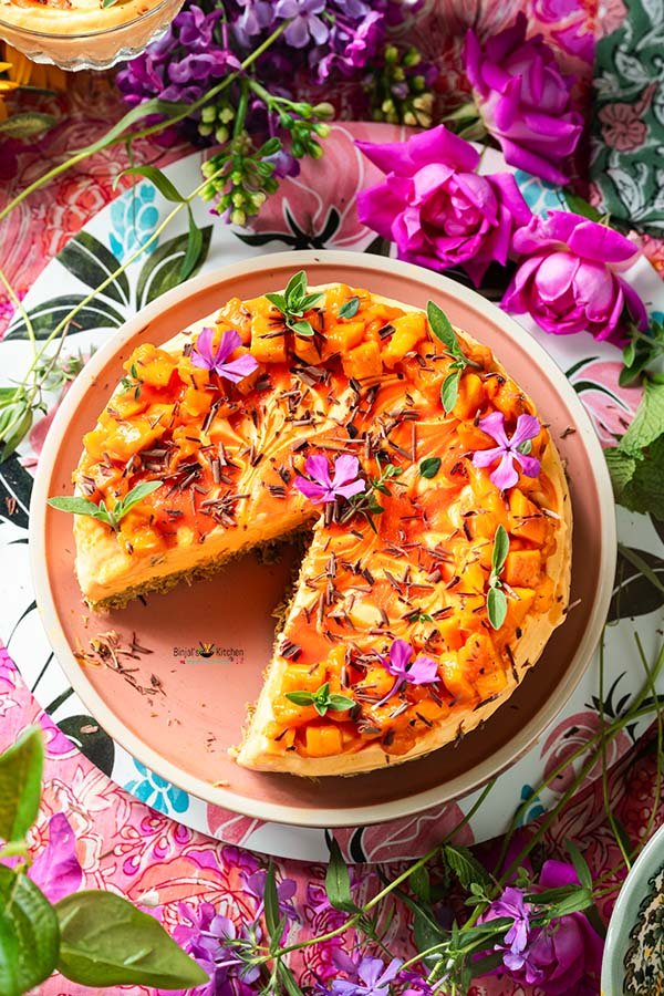 Dubai Style Mango Kunafa Cheesecake 