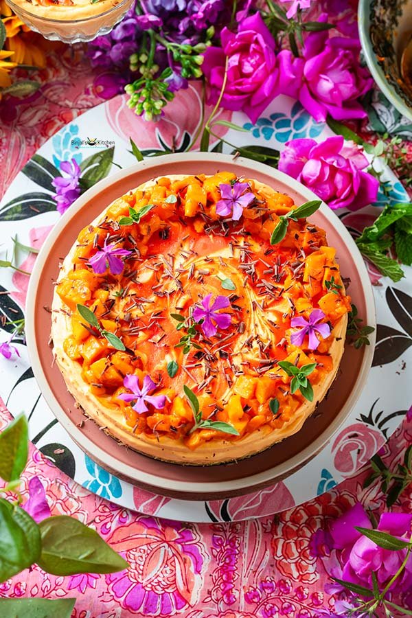 Dubai Style Mango Kunafa Cheesecake 