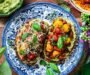 High Protein Avocado Toast with Crispy Chickpeas and Roasted Tomatoes