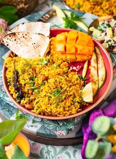 Maharashtrian Style Kairi Chana Dal Bhaat