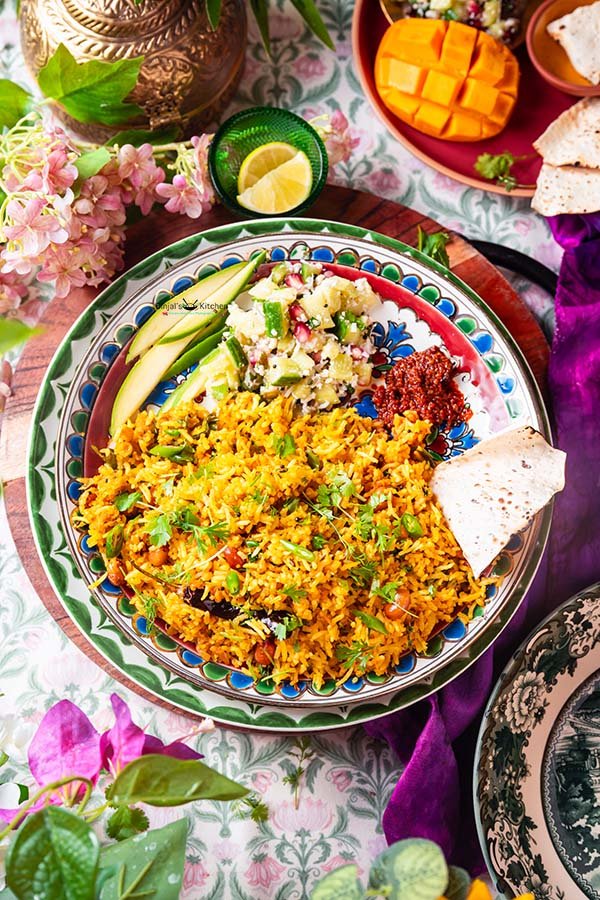 Maharashtrian Style Kairi Chana Dal Bhaat
