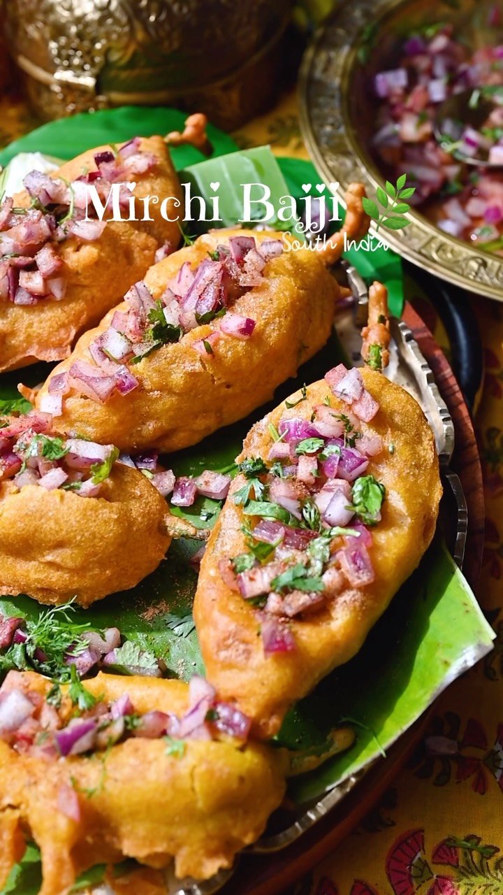 Crispy on the outside, soft and flavorful inside… Mirchi Bajji is the ultimate monsoon snack! 🌶️☔✨
Whether you call it Mirchi Bajji, Mirapakaya Bajji, or Milagai Bajji, this South Indian street food is loved for its crunchy gram flour coating and mildly spicy green chilies. Perfect with a hot cup of chai and guaranteed to disappear in minutes!

👇 Comment “BAJJI” and I’ll send the full recipe straight to your inbox! 💛

❤️ Follow @binjalsvegkitchen for more easy and delicious vegetarian recipes.