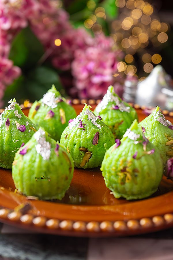 Lauki Modak Stuffed with Tutti Frutti Burfi 