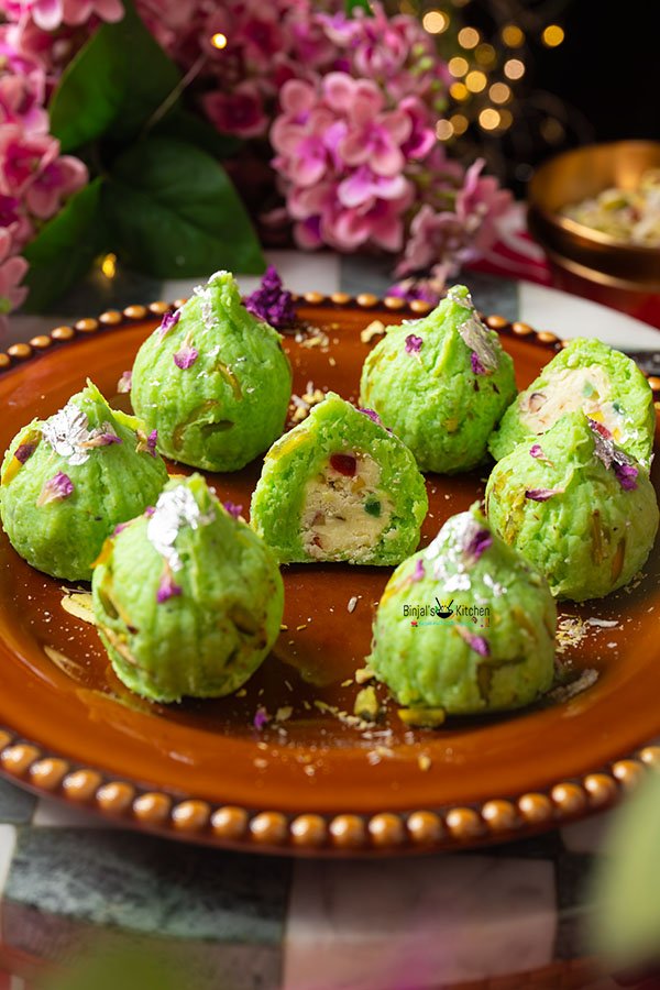 Lauki Modak Stuffed with Tutti Frutti Burfi 
