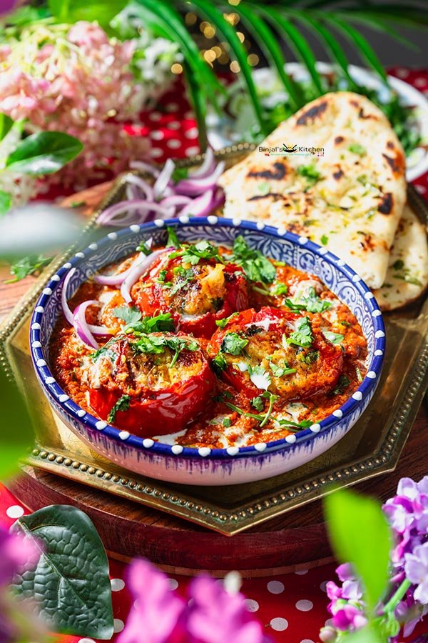 Stuffed Tomatoes in Creamy Tomato Masala