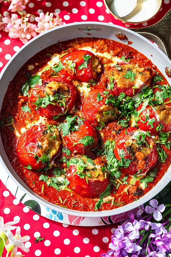 Stuffed Tomatoes in Creamy Tomato Masala